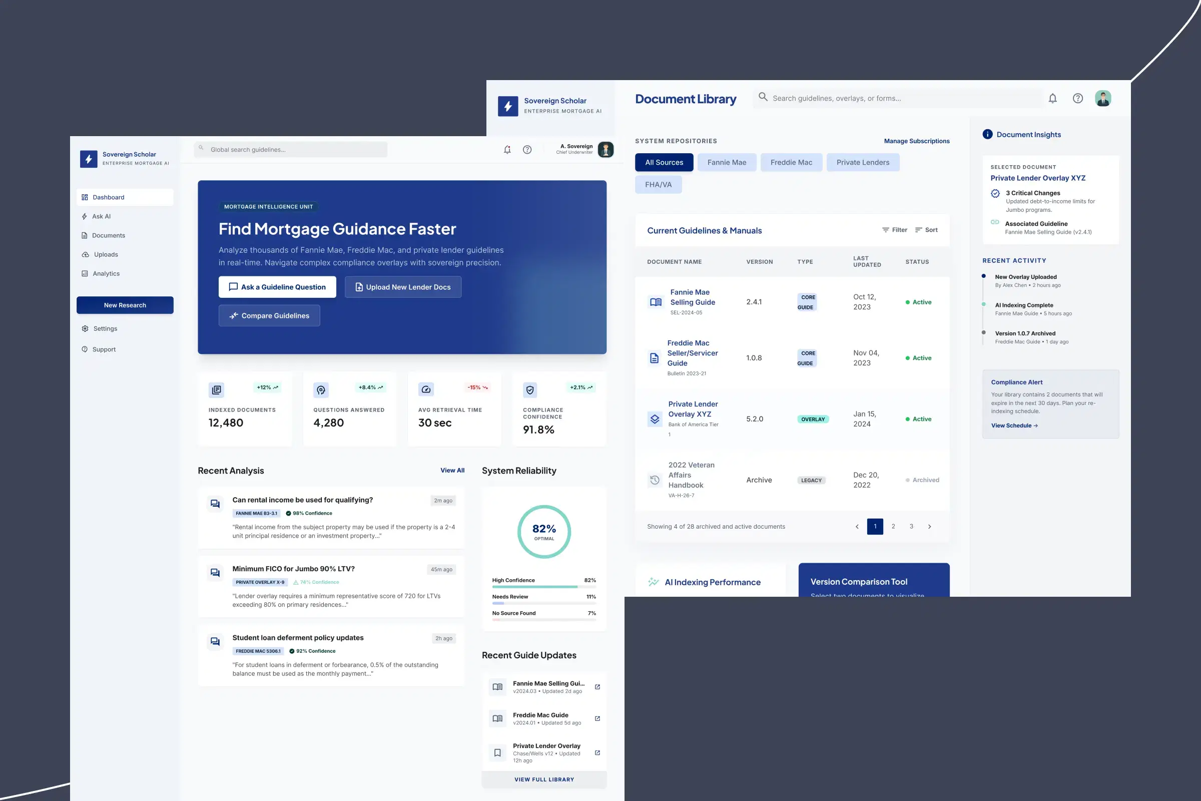 AI Mortgage Guideline Assistant interface