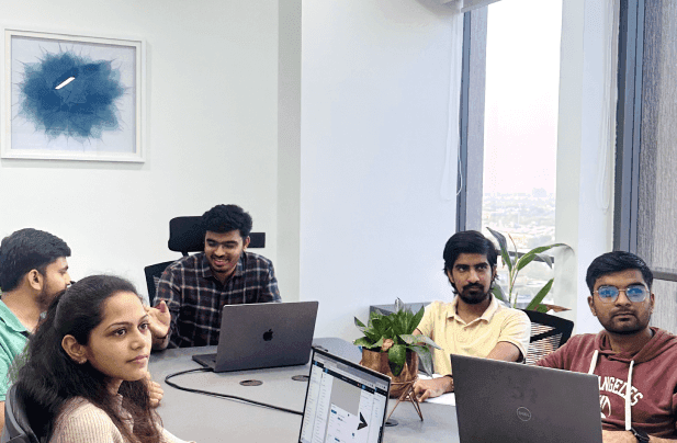 The TechEniac team at an office gathering